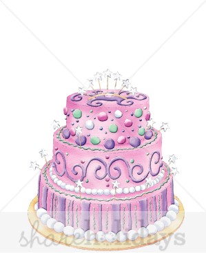 Purple Princess Cake Clipart   Birthday Cake Clipart