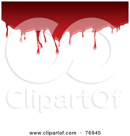 Rf  Clipart Illustration Of A Top Border Of Dripping Blood Over White