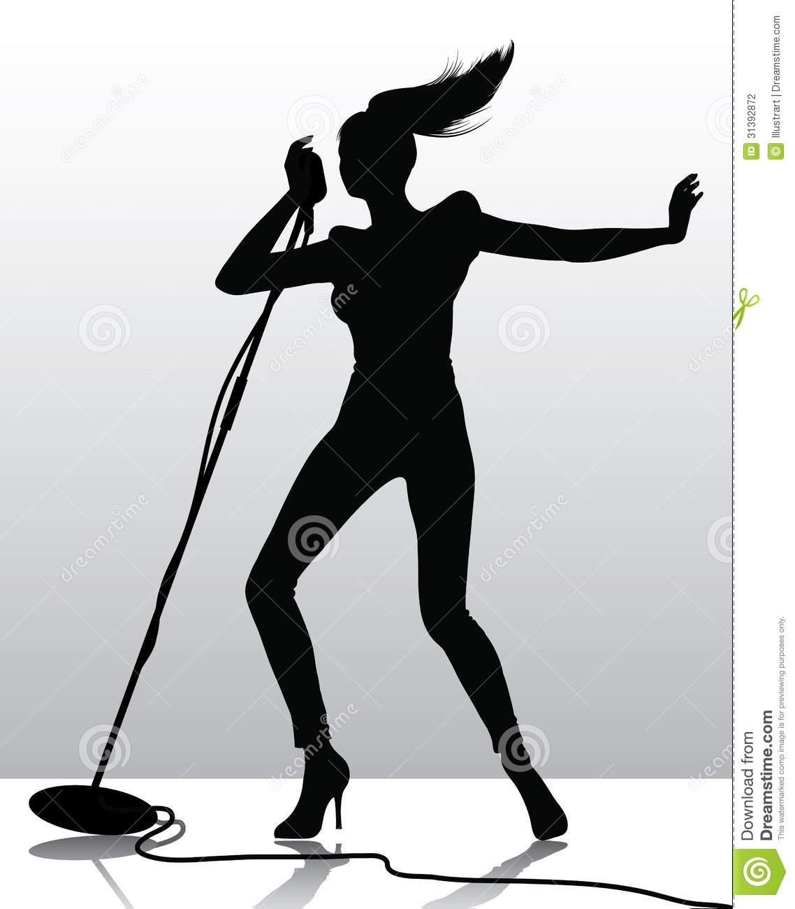 Singer And Microphone Silhouetted With Stage Lights Photographic Pr