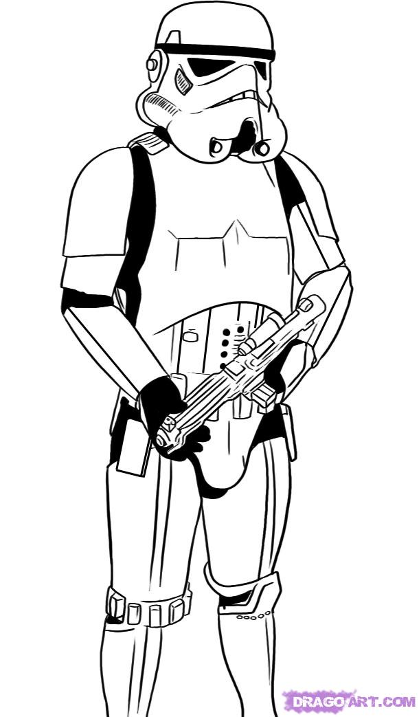Stormtrooper Step By Step Star Wars Characters Draw Star Wars    