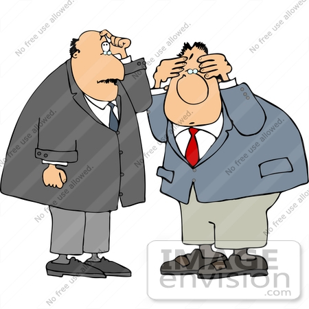 Two Business Men In Thought Clipart    14855 By Djart   Royalty Free    