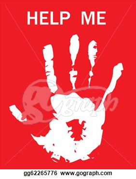 Vector Art   Print Of Hand Ask For Help  Clipart Drawing Gg62265776
