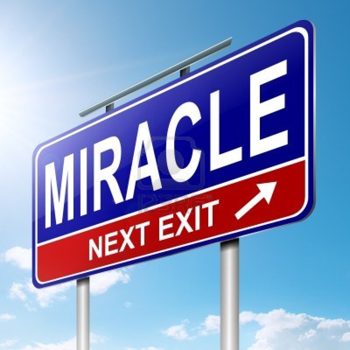 15224895 Illustration Depicting A Roadsign With A Miracle Concept Sky