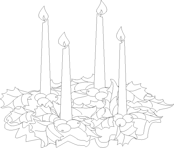 Advent Wreath Drawing Advent Wreath Colouring Page