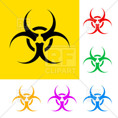 Biohazard Sign With Color Variations 25872 Signs Symbols Maps Clipart
