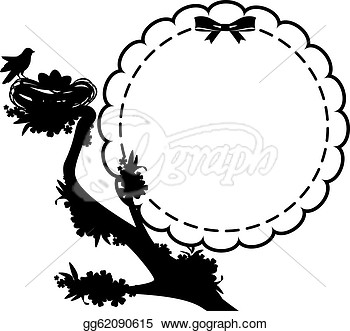Birds In Nest With Eggs  Easter Card  Clipart Gg62090615