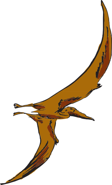 Brown Flying Pterodactyl Clip Art At Clker Com   Vector Clip Art    