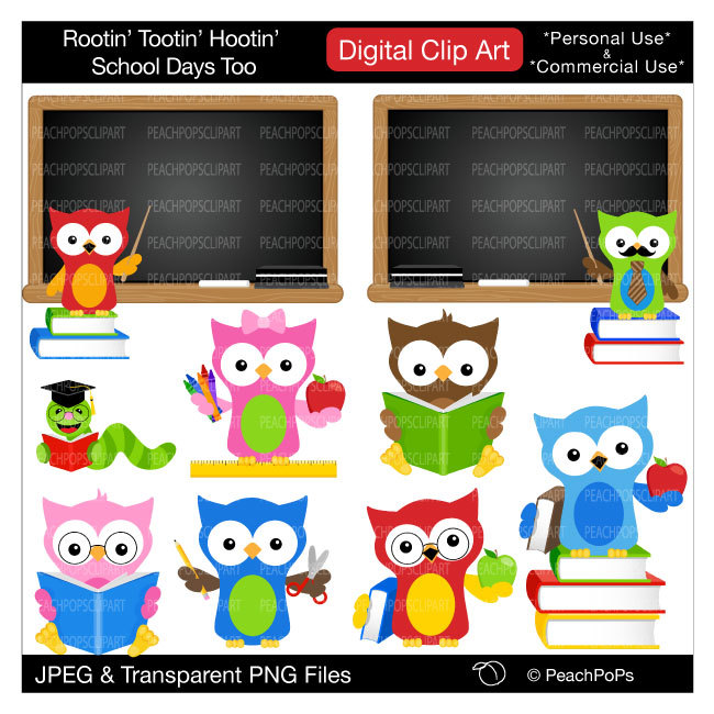 Clipart Digital Clip Art Owls Student Teacher By Peachpopsclipart