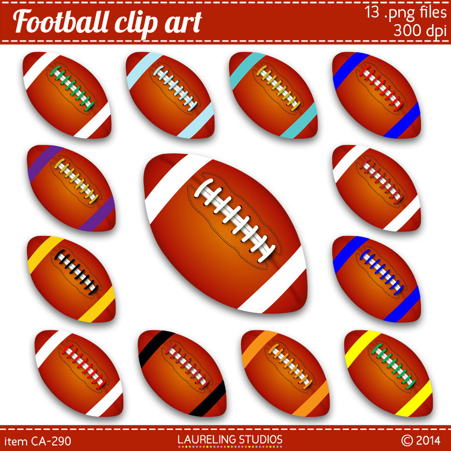 Football Clipart 13 Clip Art Footballs In Team By Laurelingstudios