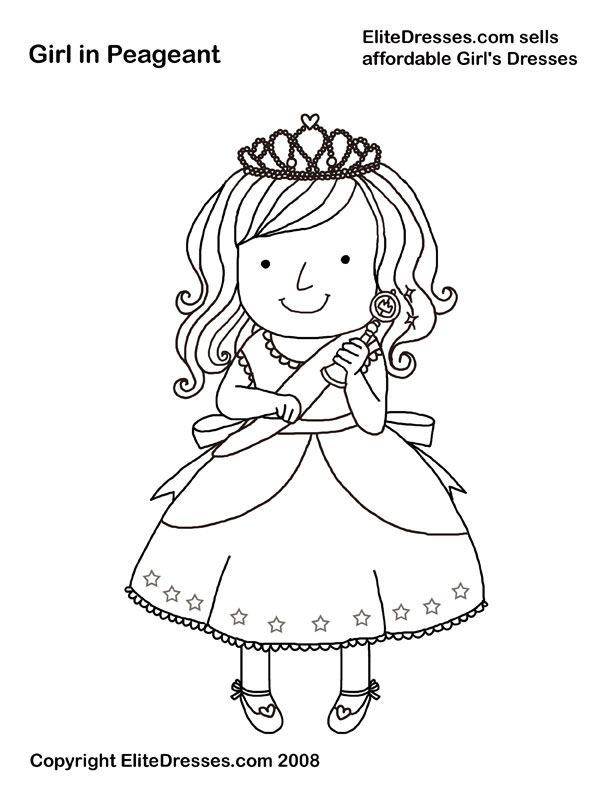 Girl S Dresses Coloring Pages And Pictures Free And Printable