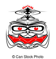 Iban Tribal Mask Stock Illustration