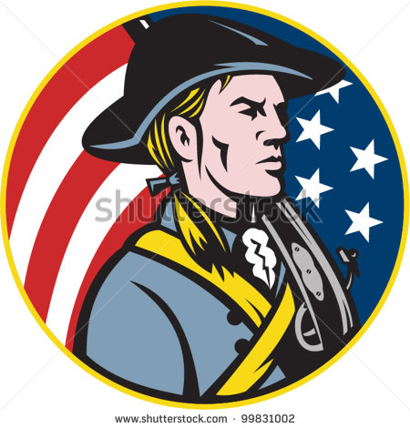 Illustration Of An American Patriot Minuteman Revolutionary Soldier
