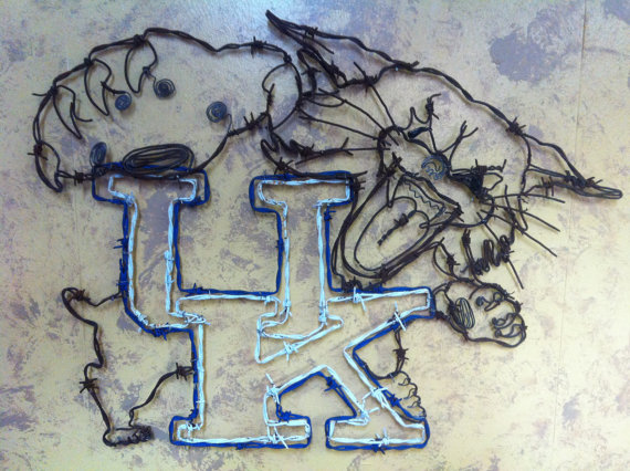 Items Similar To Kentucky Uk Wildcat Art Barbed Barb Wire Logo