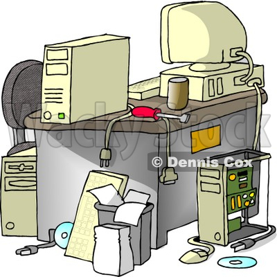 Messy Computer Desk Clipart Picture   Djart  5938