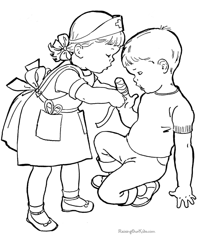 Playing Nurse   Coloring Pages  Retro   Pinterest