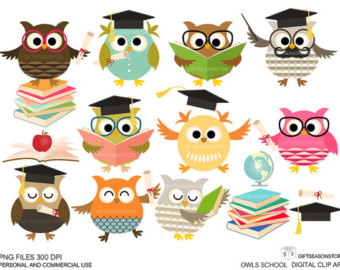 Popular Items For Study Owl Clip Art On Etsy