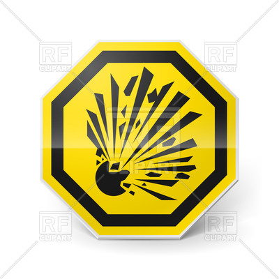 Shiny Metal Warning Sign Explosion Signs Symbols Maps Download Clipart
