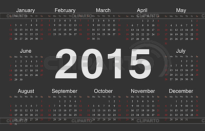 Vector Black Circle Russian Calendars 2015 2016 2017  Week Starts