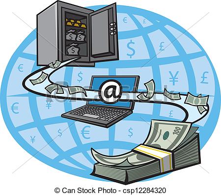 Vector Illustration Of Money Transfer Csp12284320   Search Clipart