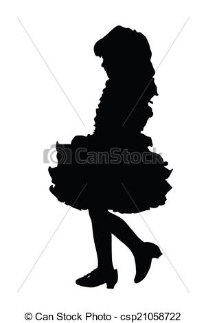 Vector   Silhouette Of Cute Little Girl At Beauty Pageant   Stock