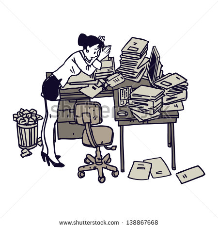 Young Secretary Working On Computer Isolated On White    Stock Vector