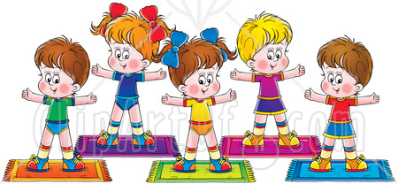 32963 Clipart Illustration Of A Group Of Healthy Children Exercising
