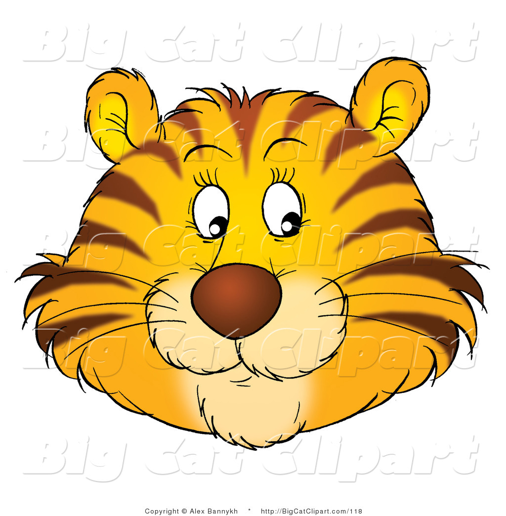 Cat Face Clipart Big Cat Clipart Of A Happy Tiger Face By Alex Bannykh