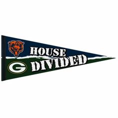 Chicago Bears   Green Bay Packers 12 X 30 House Divided Premium