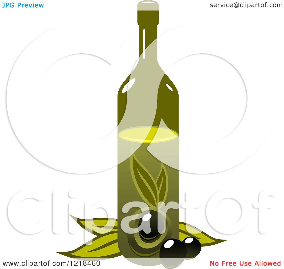 Clipart Of A Bottle Of Extra Virgin Olive Oil 7   Royalty Free Vector