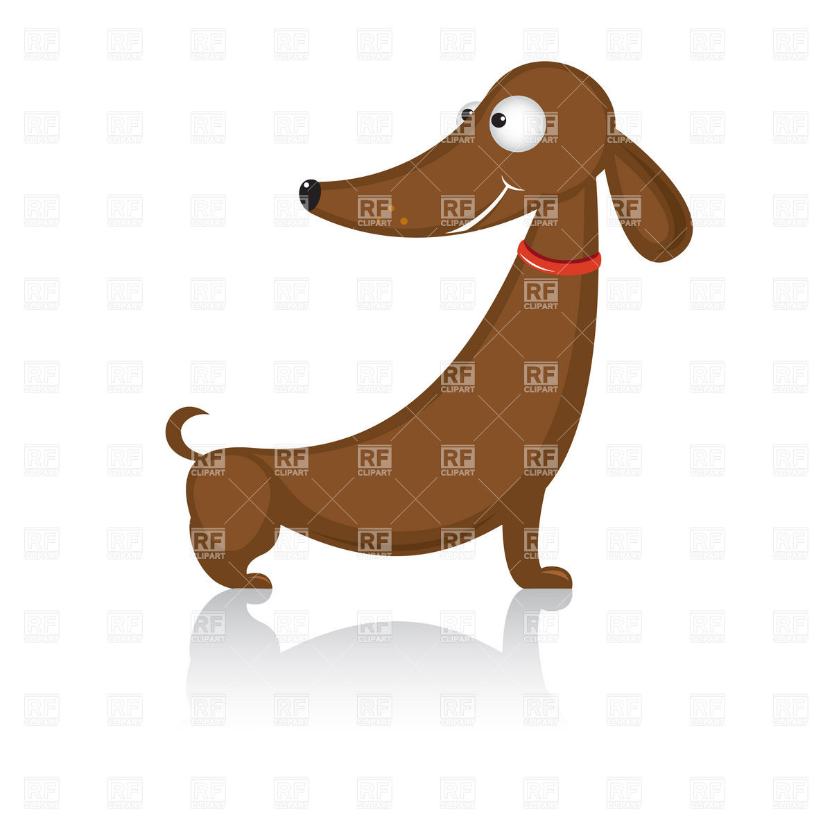 Funny Cartoon Dachshund Dog 8454 Download Royalty Free Vector    