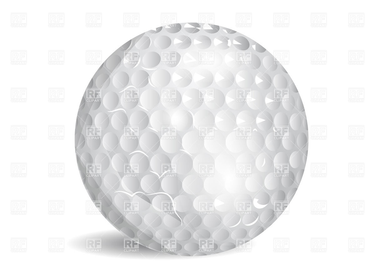 Golf Ball On White Background Download Royalty Free Vector Clipart    