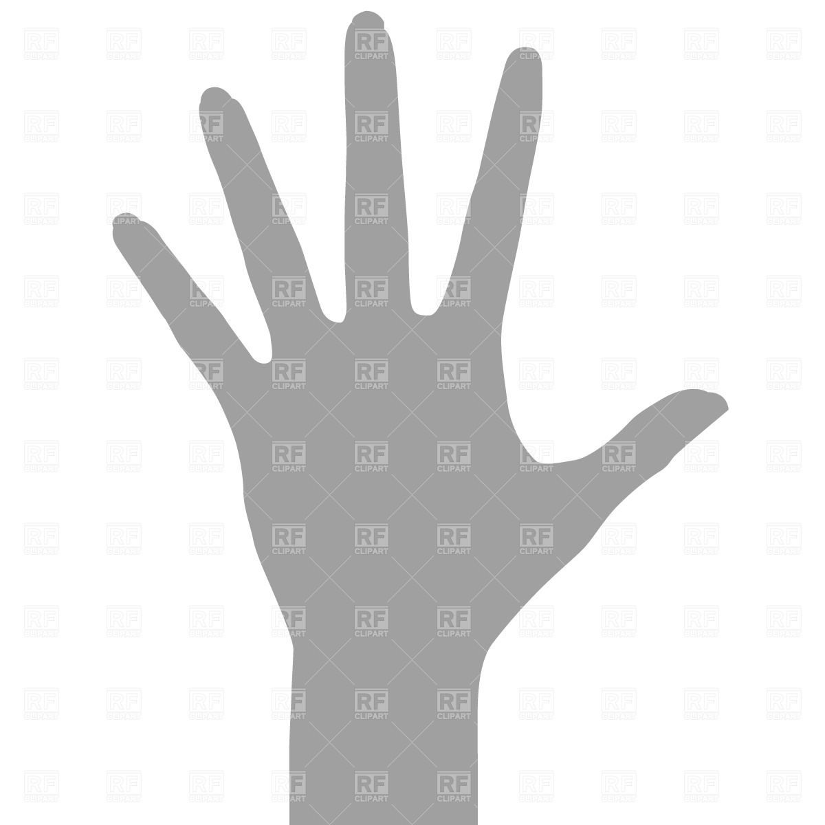 High Five   Palm Silhouette 630 Download Royalty Free Vector Clipart