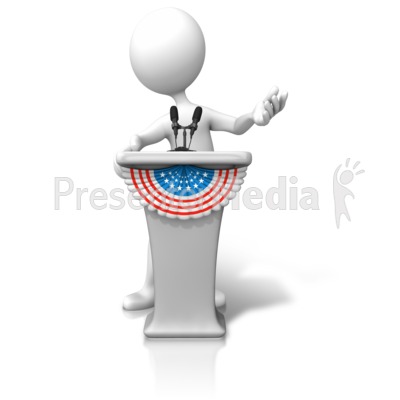Political Podium Candidate Presentation Clipart