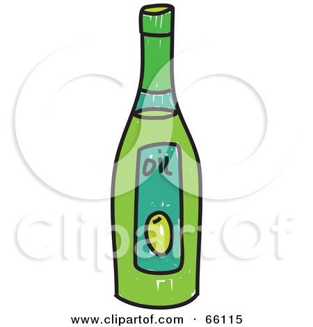 Rf  Clipart Illustration Of A Sketched Bottle Of Olive Oil By Prawny