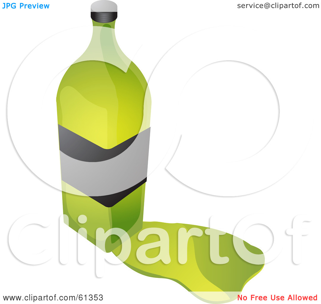 Royalty Free  Rf  Clipart Illustration Of A Green Bottle Of Olive Oil