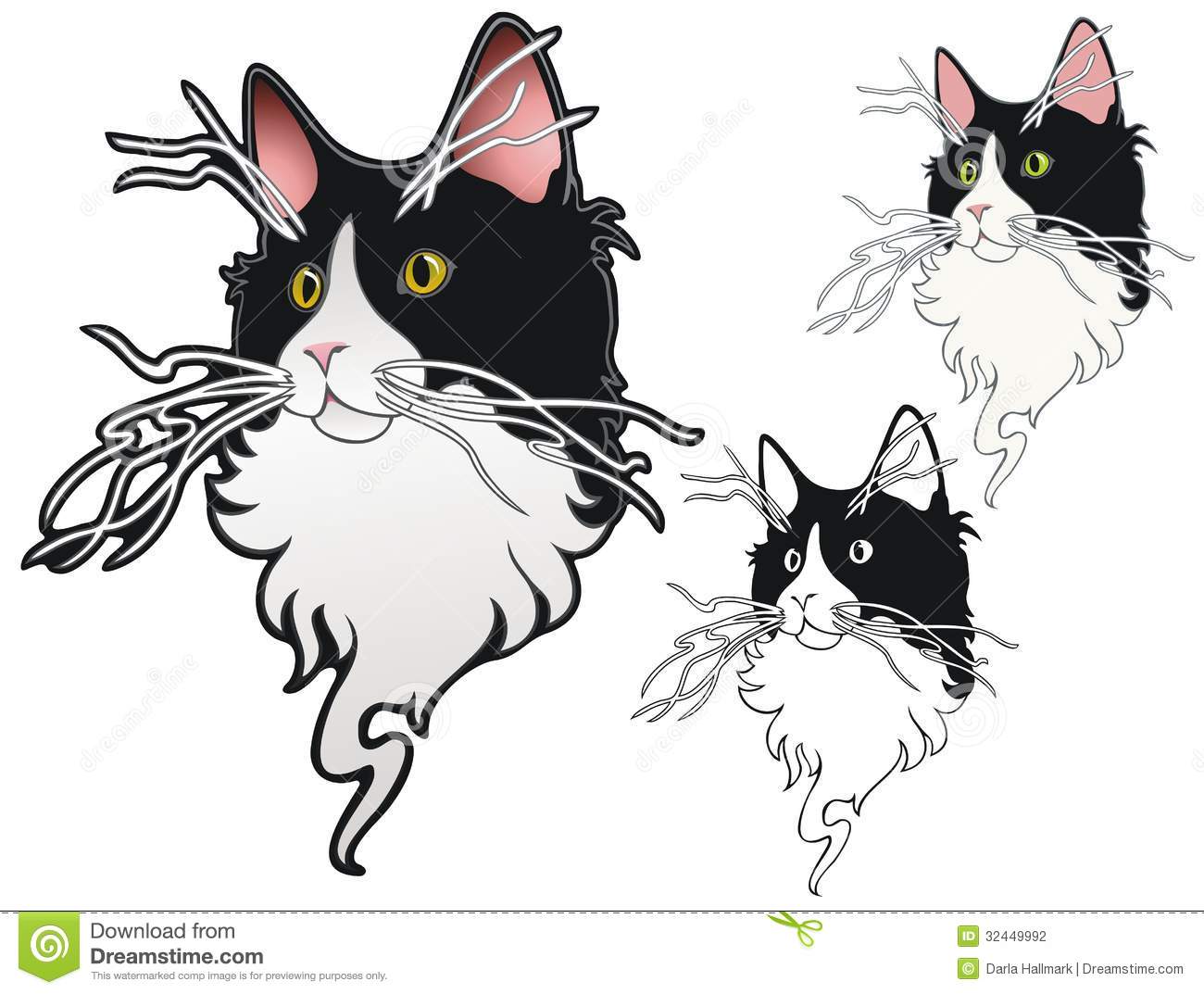 Tuxedo Cat Clipart Tuxedo Cat With Crazy Whiskers