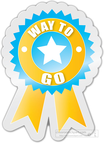 Way To Go Motivational Award Sticker   Classroom Clipart