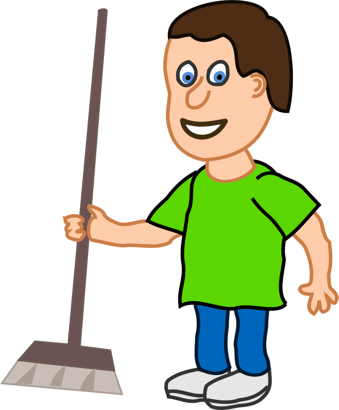 Young Housekeeper Boy With Broomstick By Qubodup