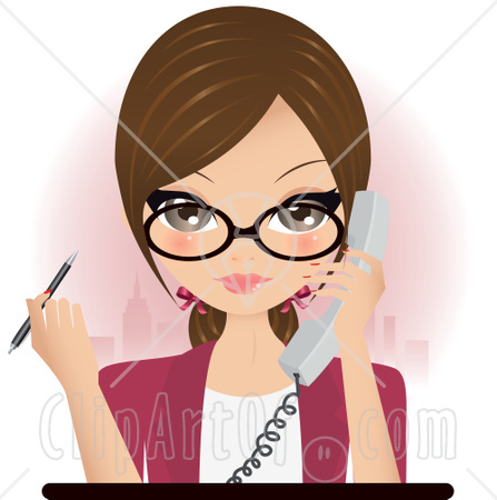 36131 Clipart Illustration Of A Pretty Brunette Secretary Assistant Or