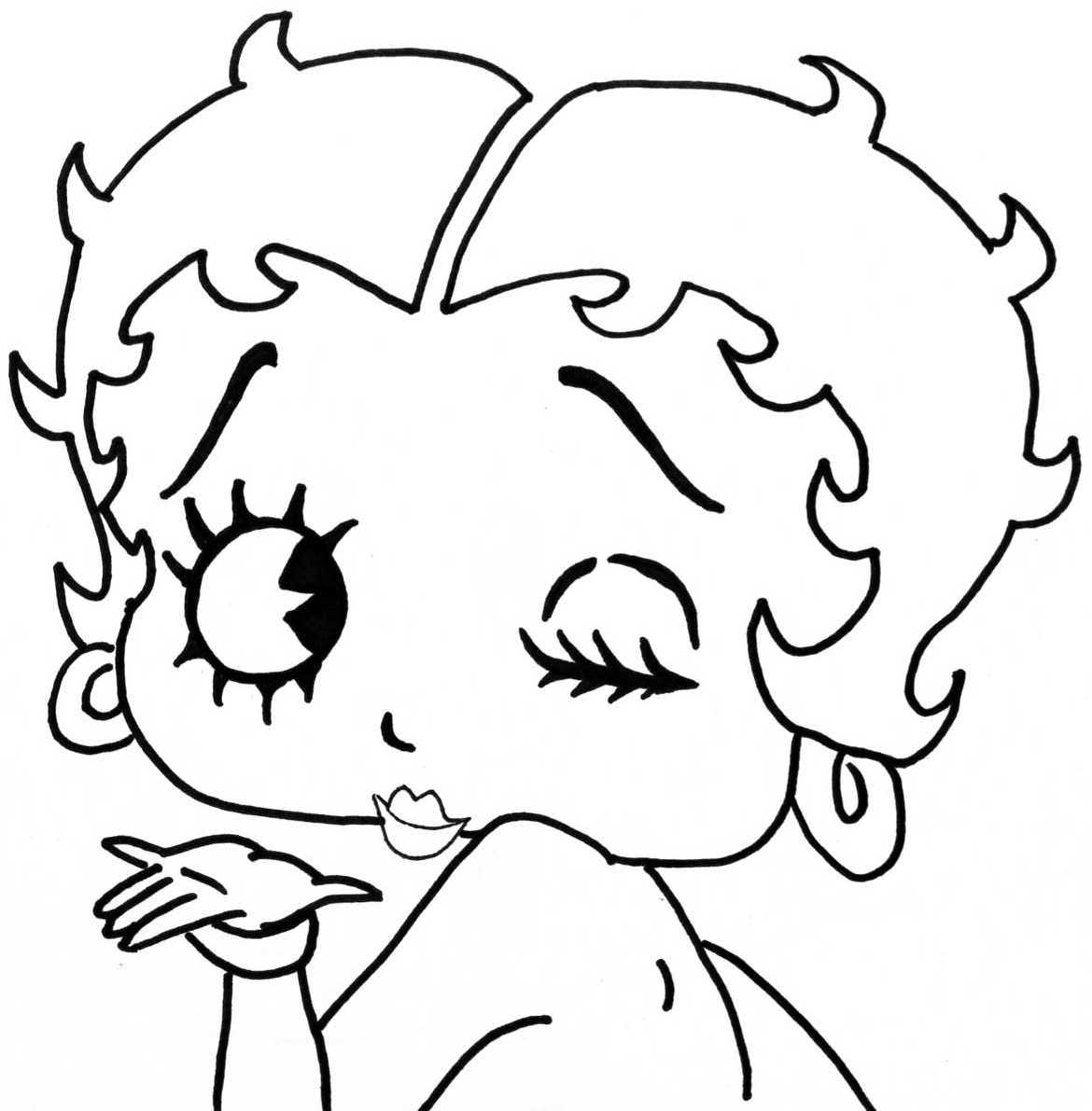 Betty Boop Face Coloring Pages