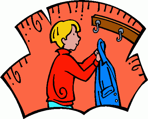 Boy Hanging Coat 1 Clipart   Boy Hanging Coat 1 Clip Art