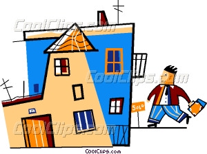 Businessman Coming Home After Vector Clip Art