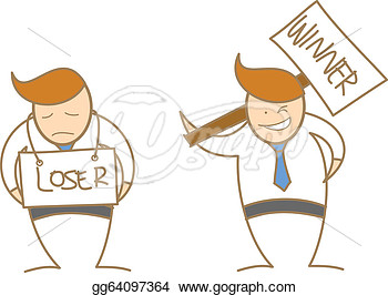       Cartoon Character Of Man Winner Loser  Stock Clip Art Gg64097364