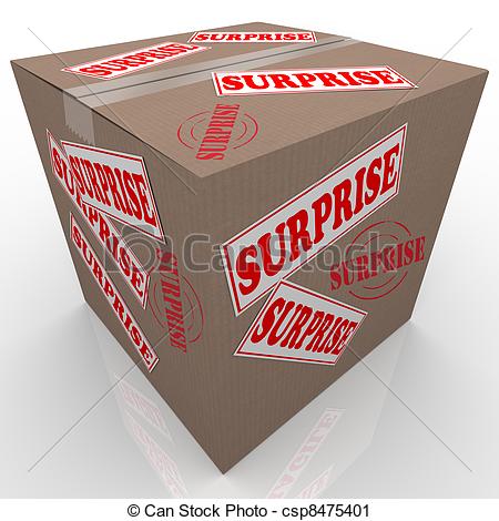 Clipart Of Surprise Box Shipped Cardboard Package   A Cardboard Box