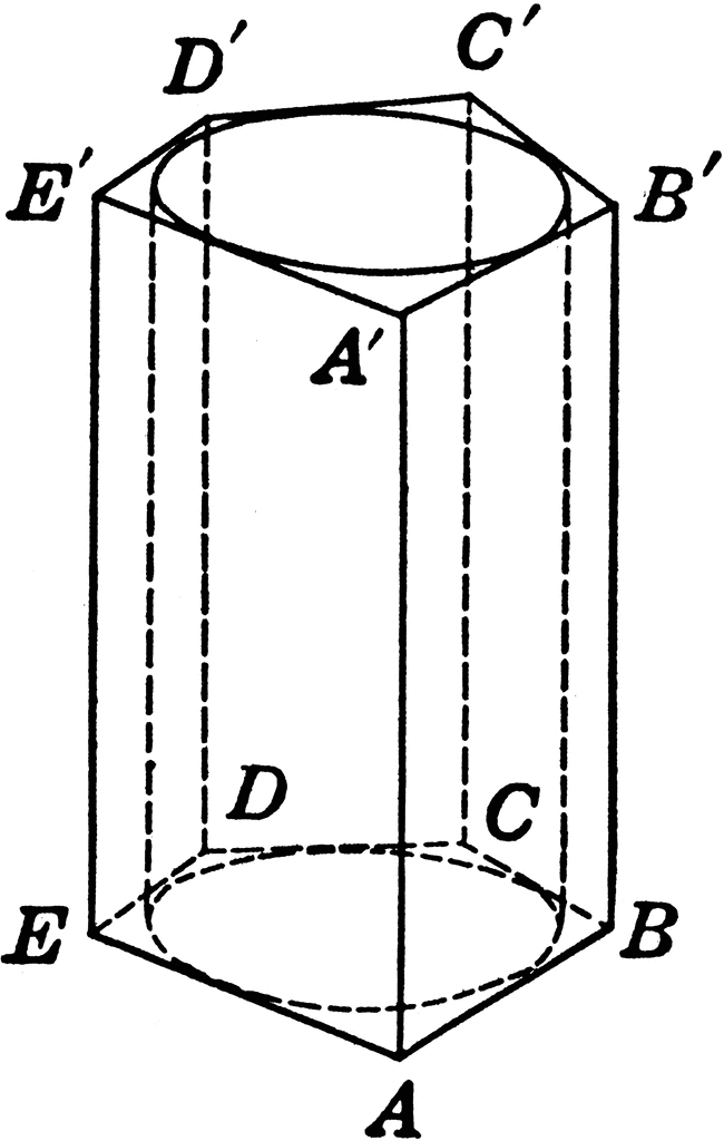 Cylinder Inscribed In Pentagonal Prism   Clipart Etc