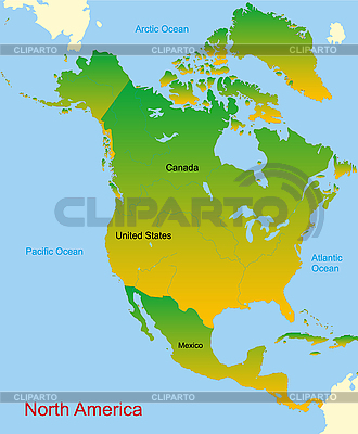 Detailed Vector Map Of North America Continent     Ruslan Olinchuk