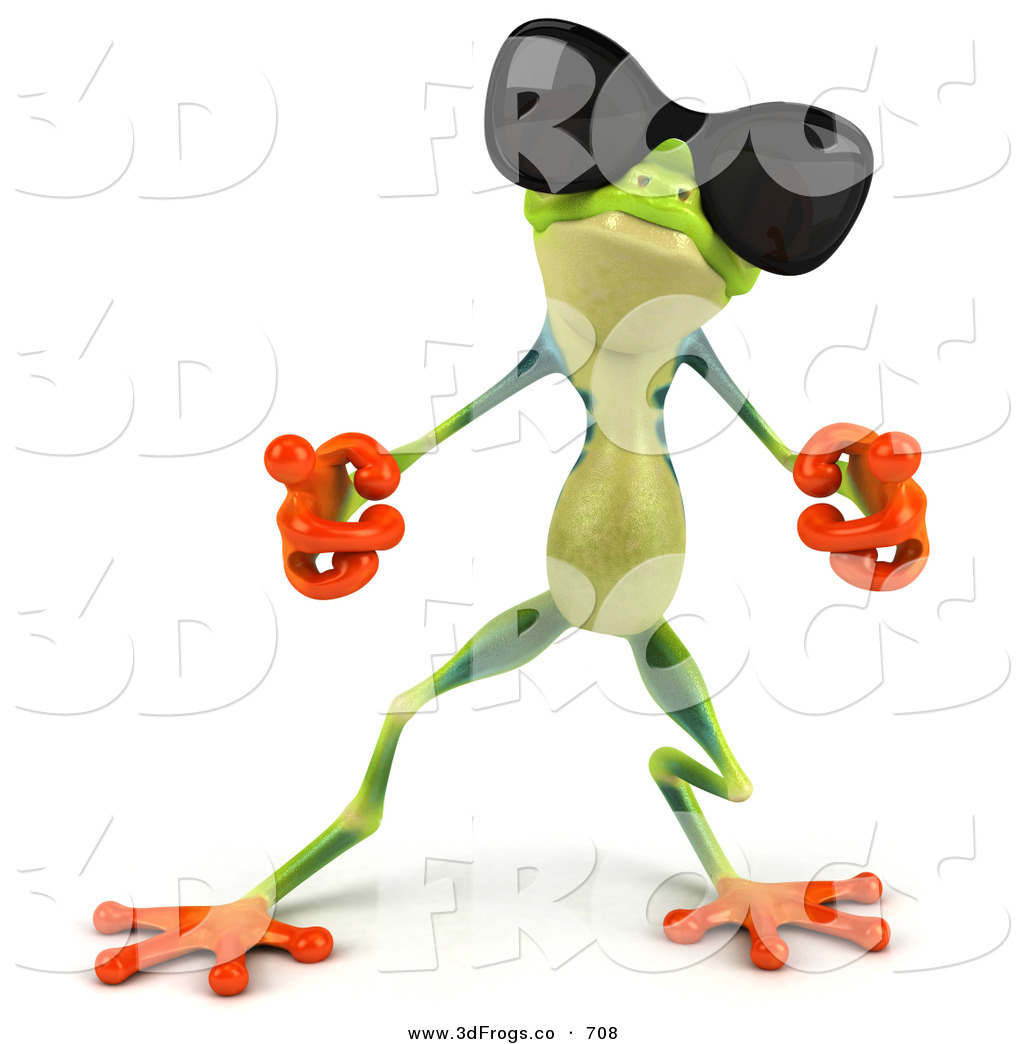 Frog Wearing Sunglasses And Dancing 3d Frog Clip Art Julos