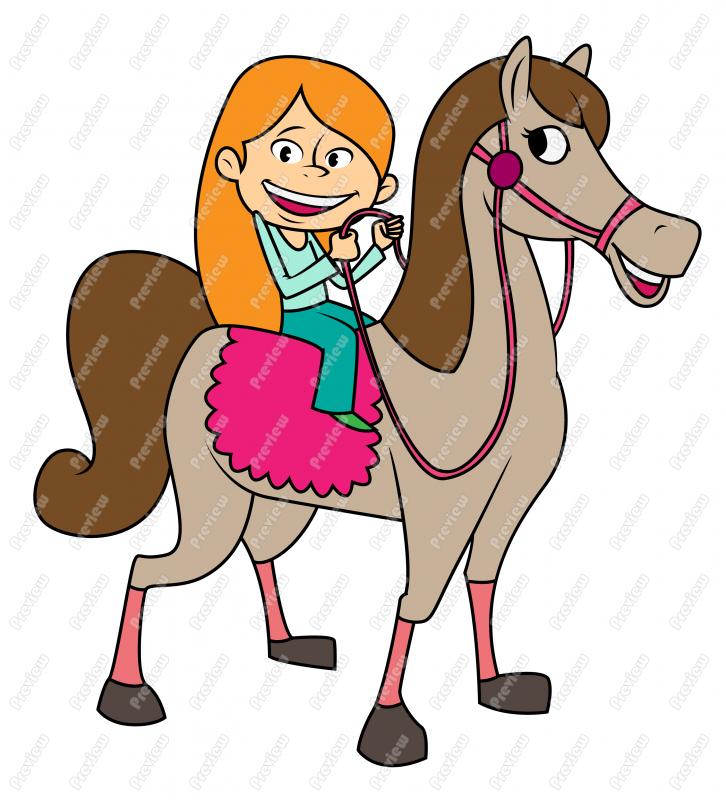 Girl Child Riding A Horse Clip Art   Royalty Free Clipart   Vector