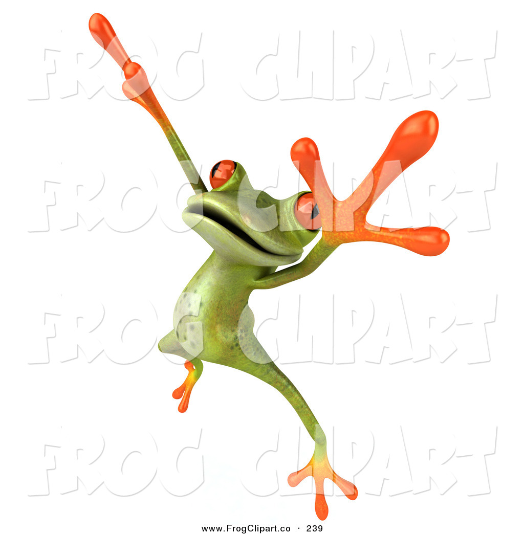 Green Tree Frog Dancing On White Frog Clip Art Julos