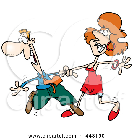 Illustration Of A Cartoon Man Stepping On His Dancing Partner S Foot